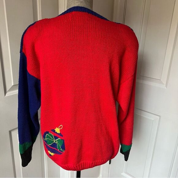 Vintage Talbots Size Large Womens Hand Knitted Christmas Sweater Ornaments - Picture 4 of 6